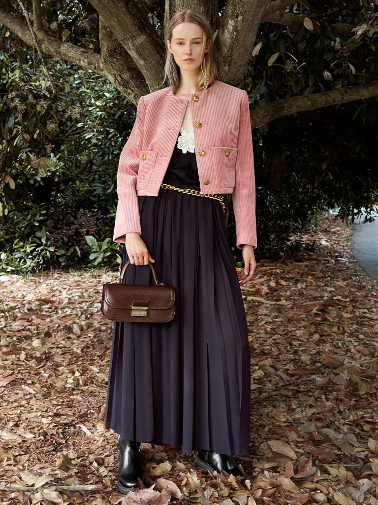 Women's Charlot Elongated Top Handle Bag in dark brown — CHARLES & KEITH