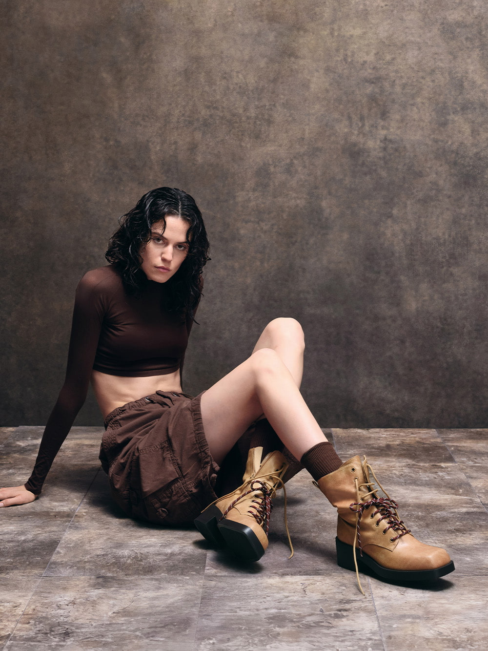 Women’s Logan double-lace mid-calf combat boots - CHARLES & KEITH