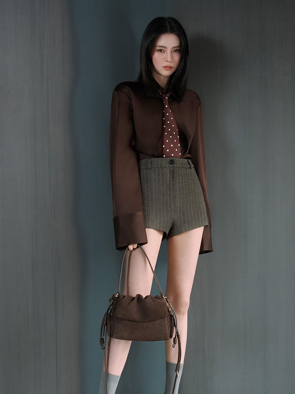 Women’s Khai recycled suede shoulder bag - CHARLES & KEITH