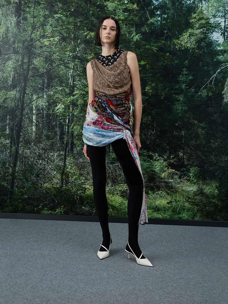 Buckled Sculptural-Heel Slingback Pumps in white — CHARLES & KEITH