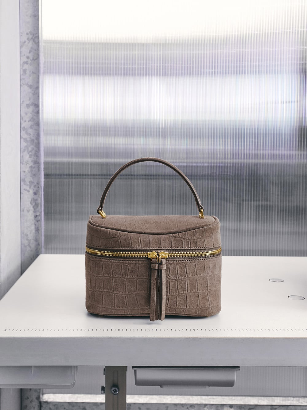 Pansy Top Handle Vanity Bag in stone grey - CHARLES & KEITH