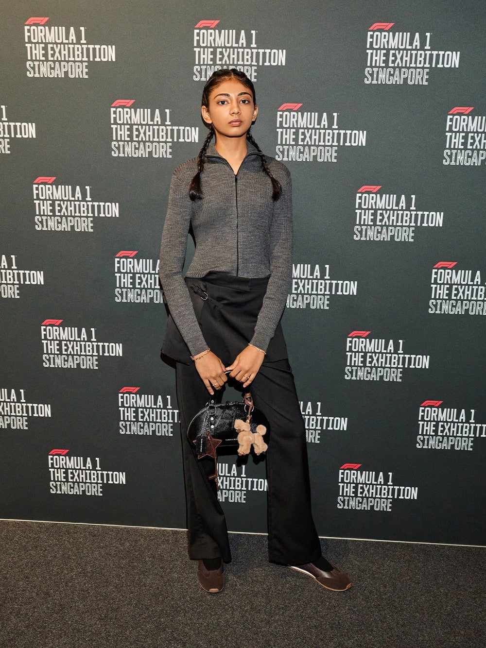 Women’s Tatiana studded bowling bag and Jace leather & suede Mary Jane sneakers, as seen on Kareen Kaur - CHARLES & KEITH