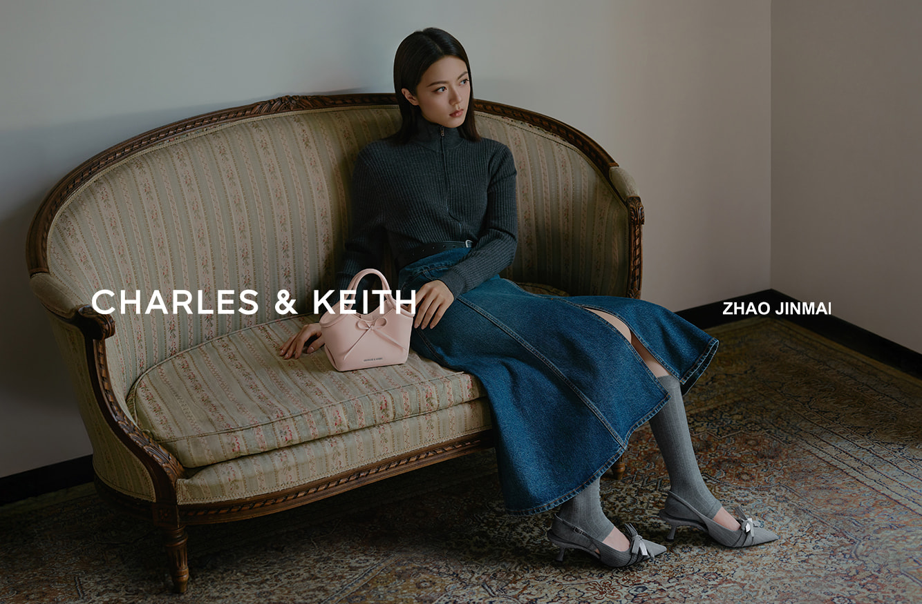 Women’s Hazel bow tubular top handle bag and striped knot-bow pointed slingback pumps - CHARLES & KEITH