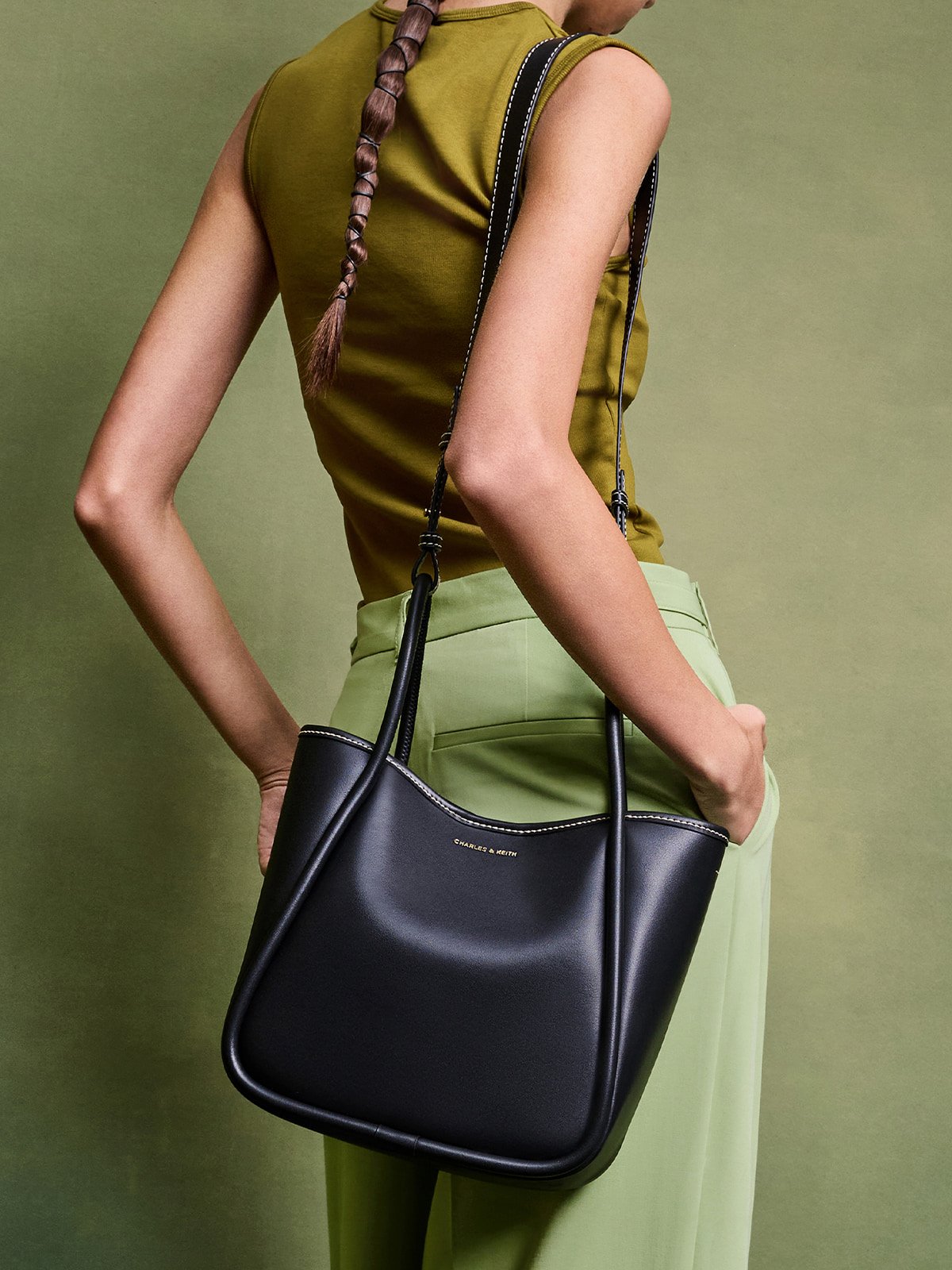 Women's Black Mini Lyla Tubular Tote Bag - CHALES & KEITH