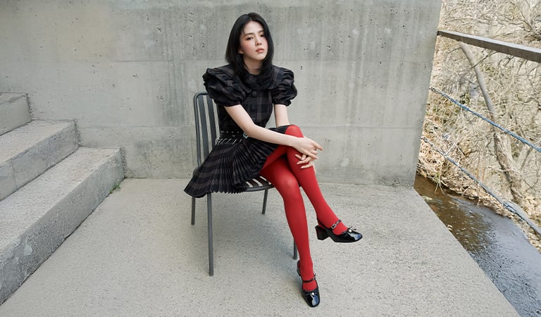 Women’s patent bow crystal-pearl slingback Mary Jane pumps - CHARLES & KEITH