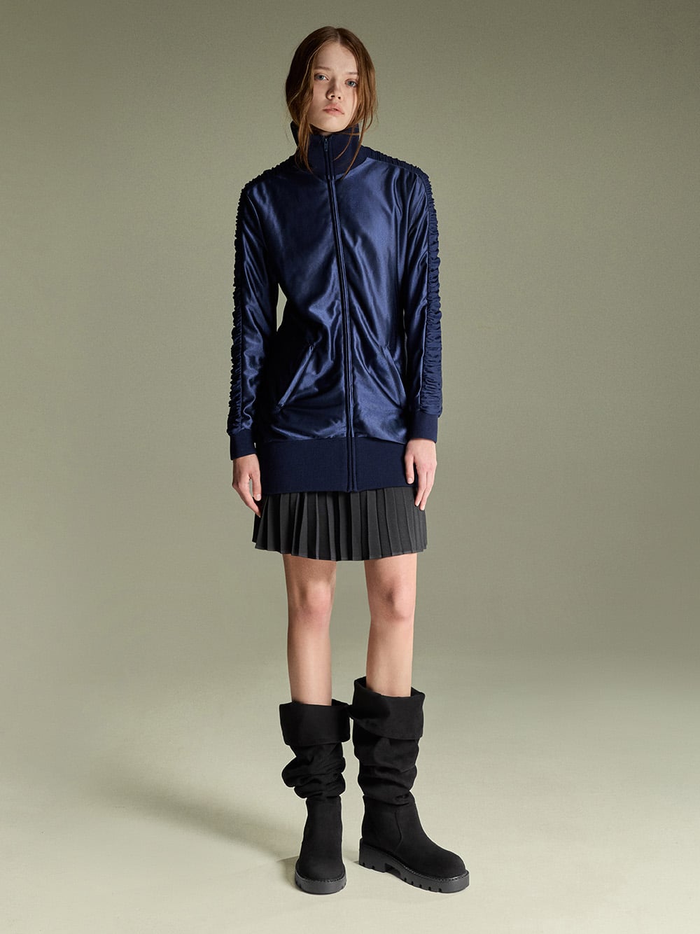 Camilla Faux Suede Thigh-High Boots in black - CHARLES & KEITH