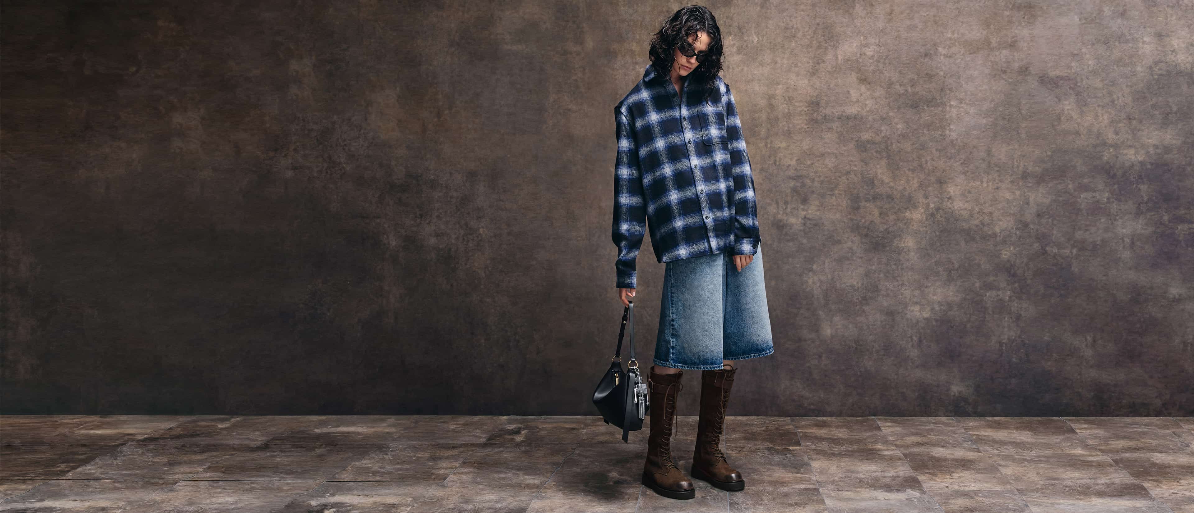 Women’s Darian lace-up buckled knee-high boots and Calla shoulder bag - CHARLES & KEITH