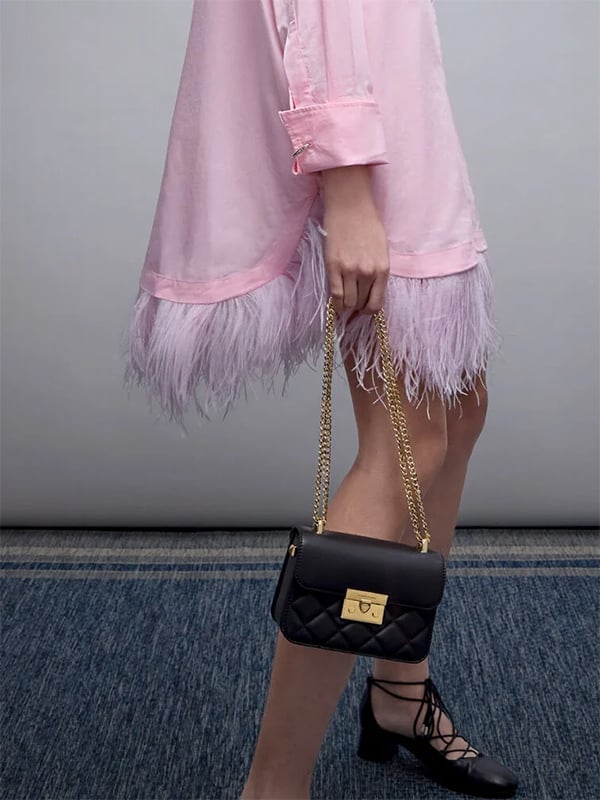 Alva Quilted Chain-Handle Bag - CHARLES & KEITH