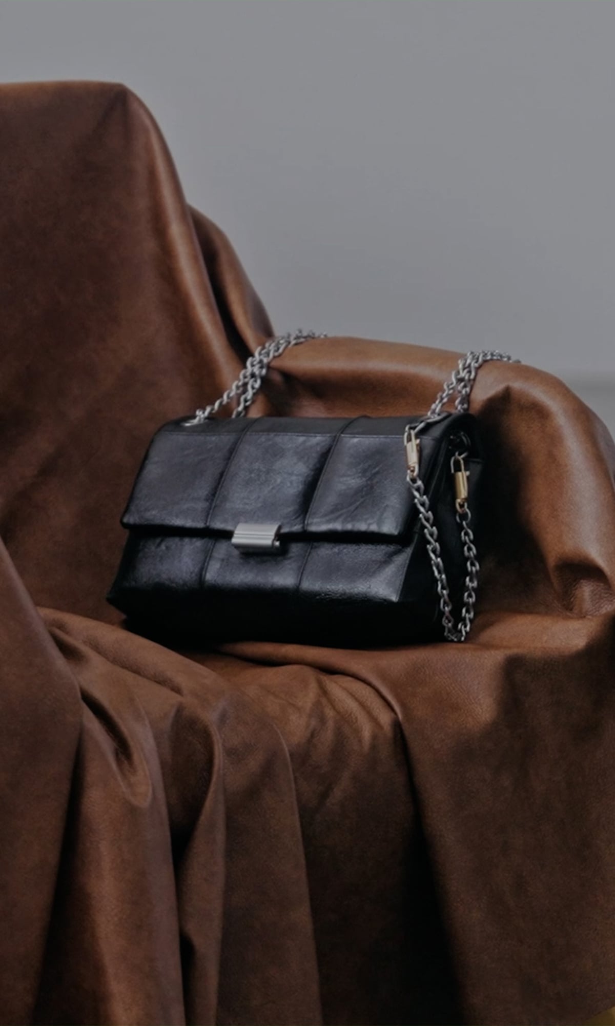 Black Delfina Quilted Chain-Strap Shoulder Bag - CHARLES & KEITH