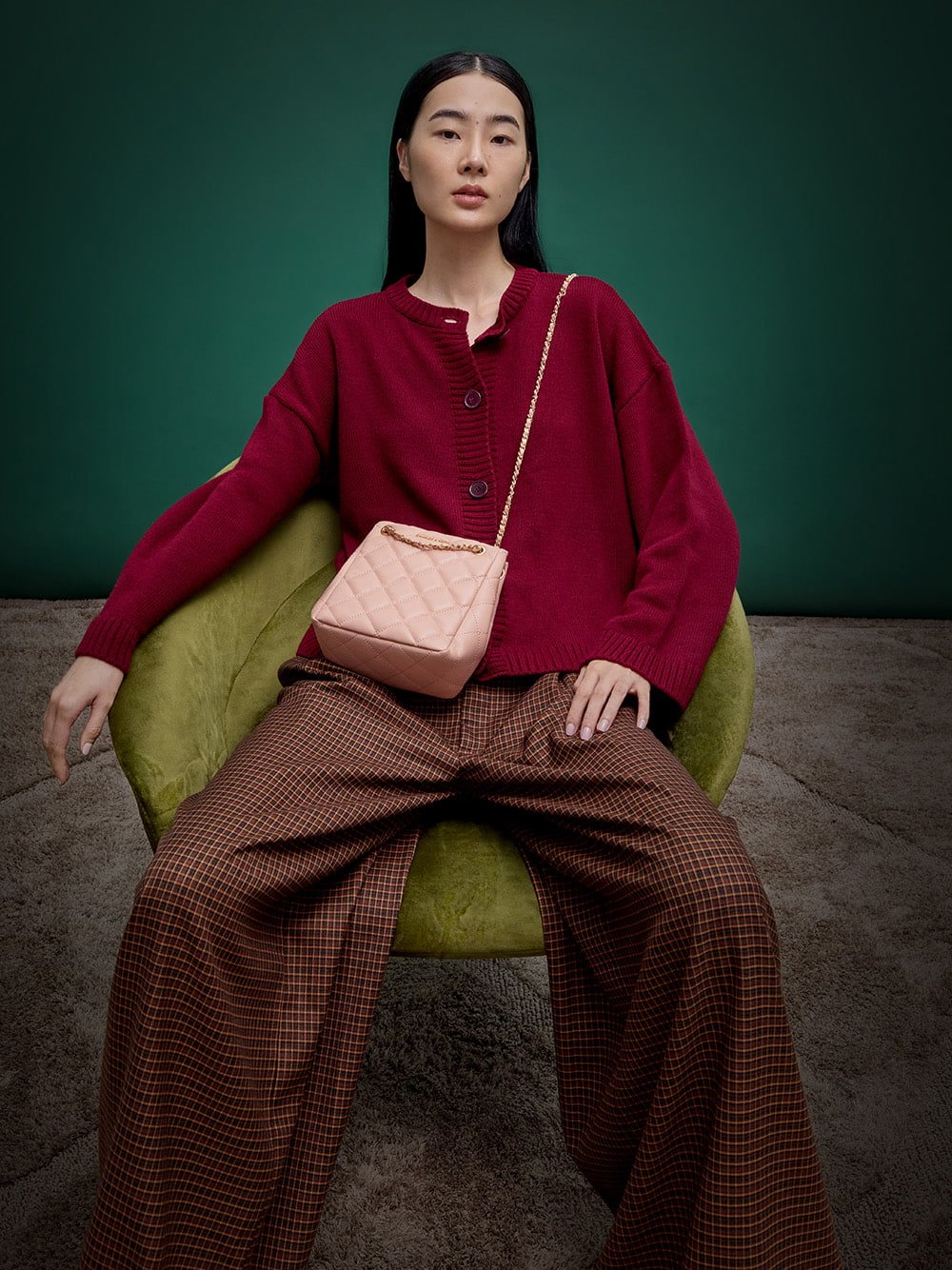 Women’s Alva quilted braided-strap shoulder bag in light pink - CHARLES & KEITH