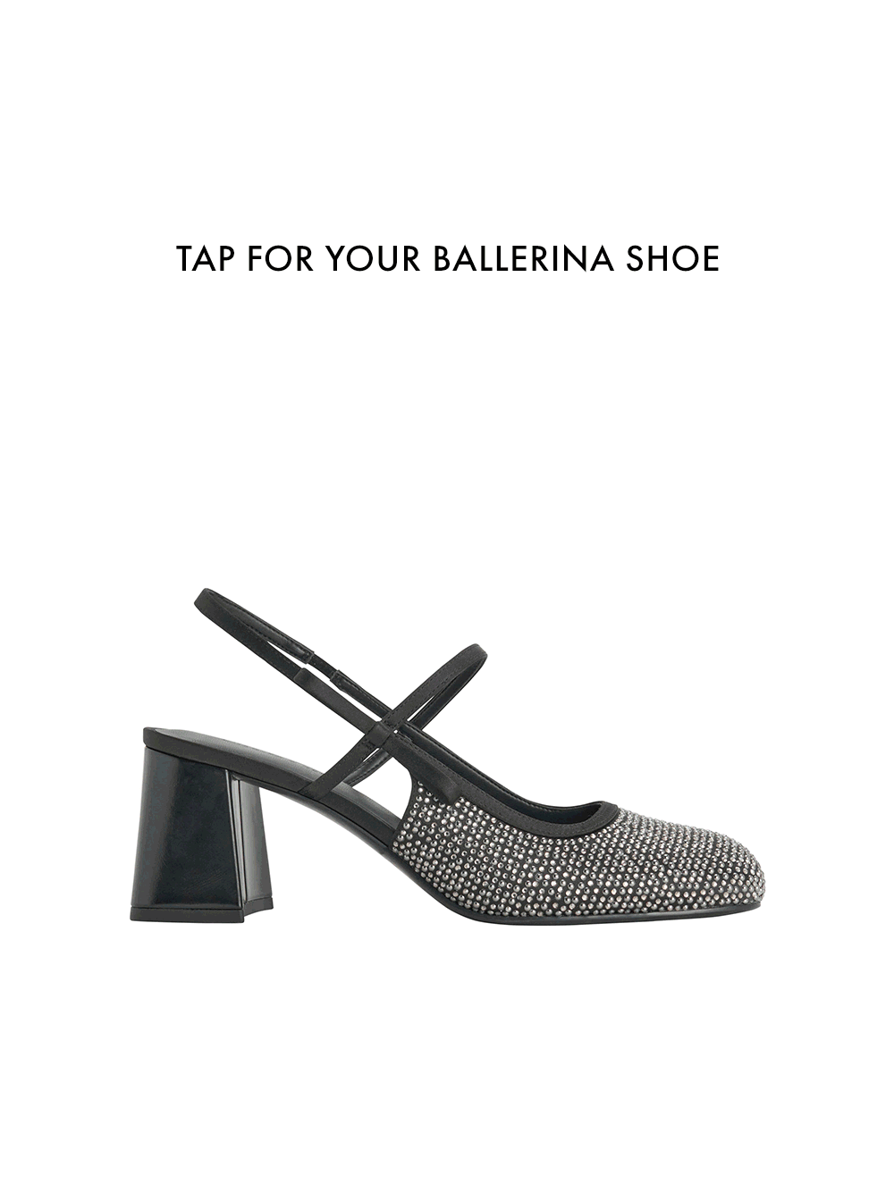 Satin Crystal-Embellished Slingback Mary Jane Pumps - CHARLES & KEITH