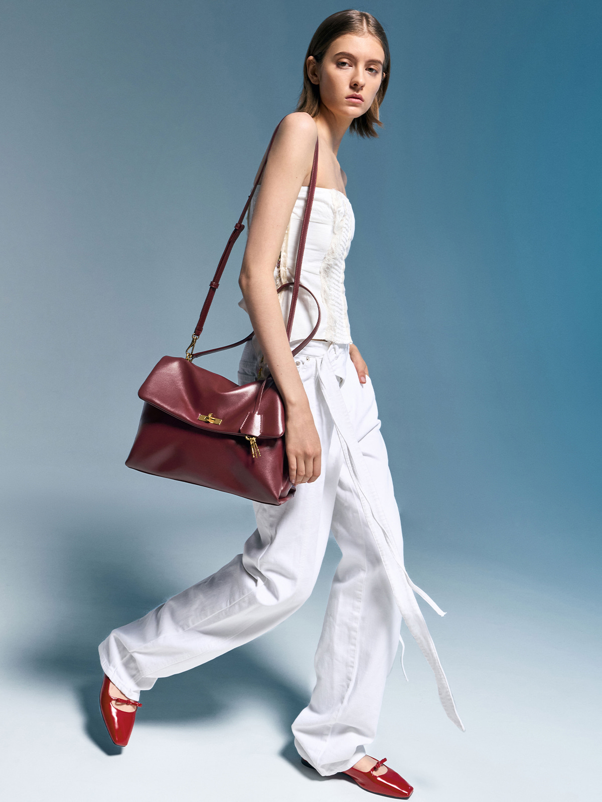 WWomen's Mulberry Plum Kerry Top Handle Satchel Bag - CHARLES & KEITH