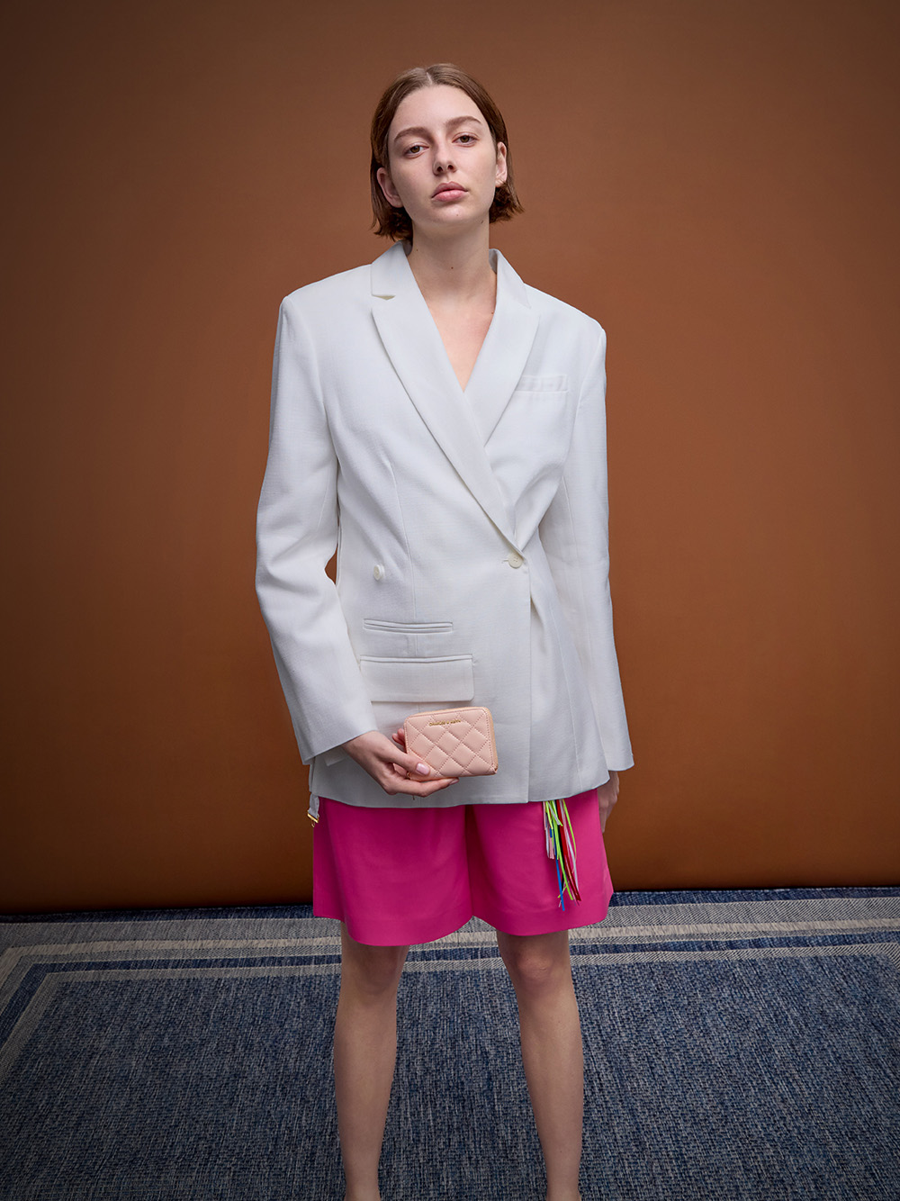 Women’s Alva quilted zip-around wallet in light pink - CHARLES & KEITH