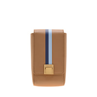 STRIPED ELONGATED LEATHER CROSSBODY BAG