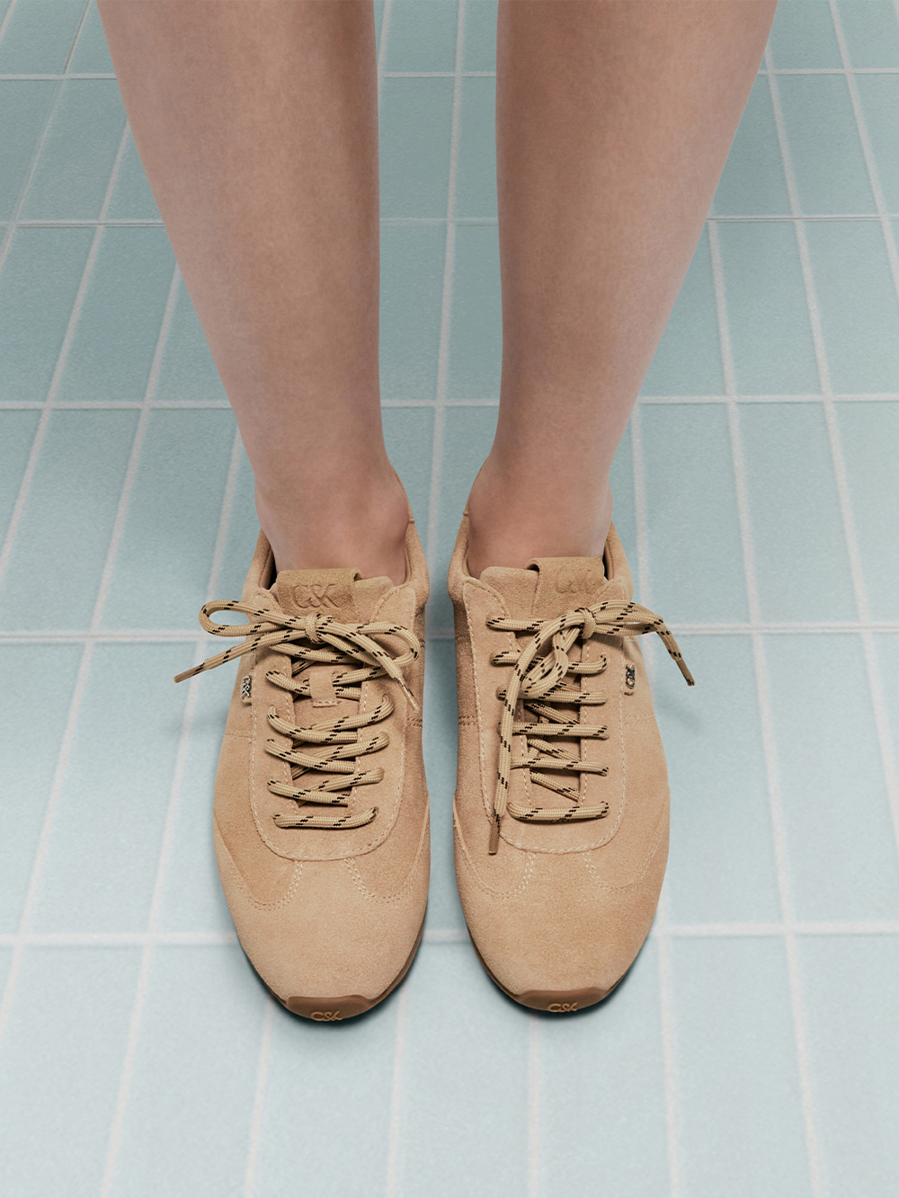 Beige Jace Suede Sneakers - CHARLES & KEITH