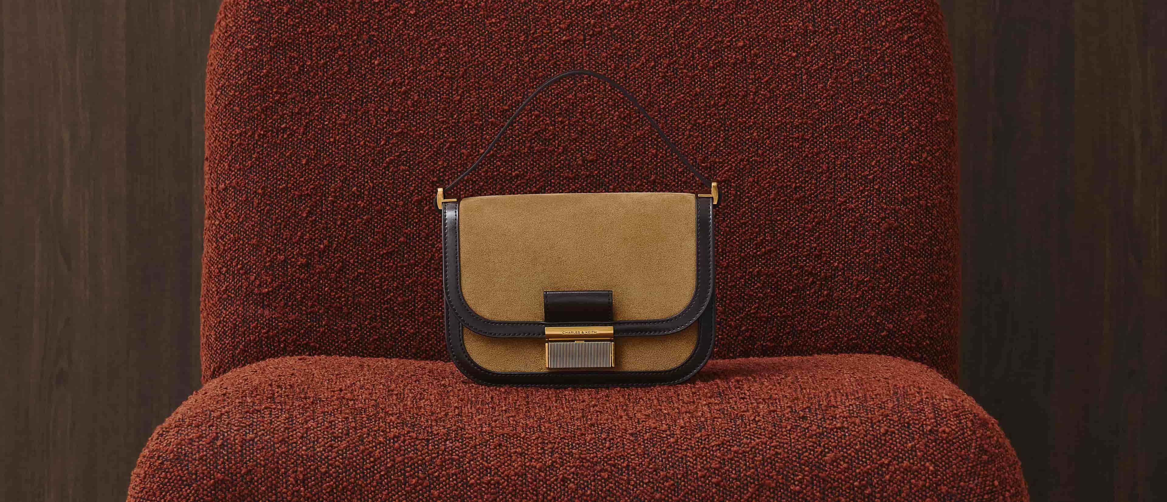 Women’s Charlot recycled suede bag in sahara sand - CHARLES & KEITH