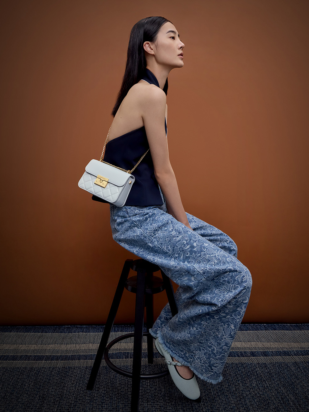 Women’s Alva quilted chain-handle bag in sea salt blue - CHARLES & KEITH