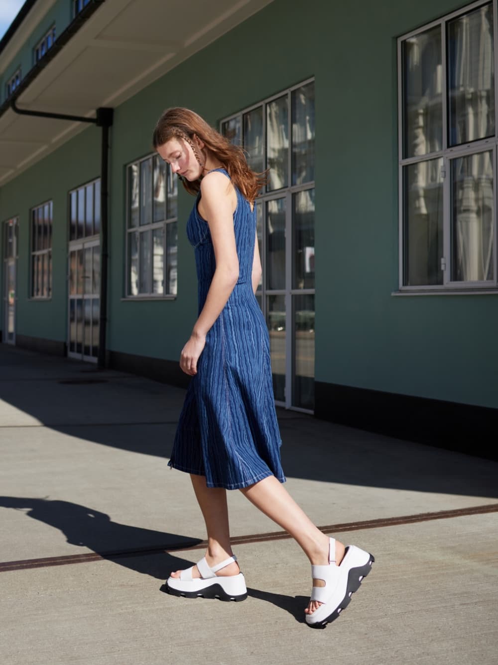 Women’s white two-tone asymmetric platform sandals - CHARLES & KEITH