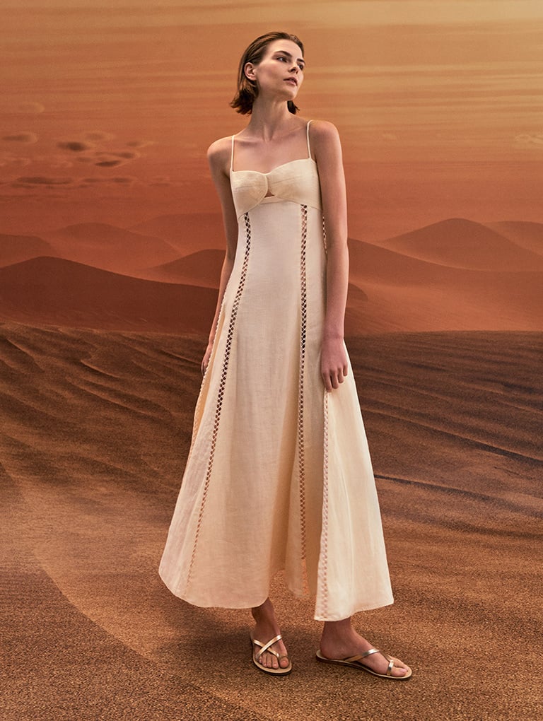 Women’s metallic asymmetric strappy toe-ring sandals in light gold – CHARLES & KEITH