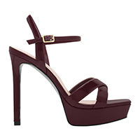 CRISS CROSS ANKLE STRAP PATENT PLATFORM HEELS