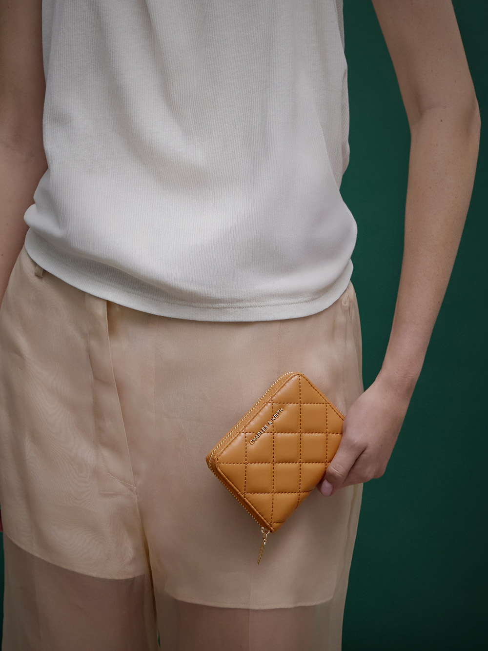 Women’s Alva quilted zip-around wallet in russet brown - CHARLES & KEITH