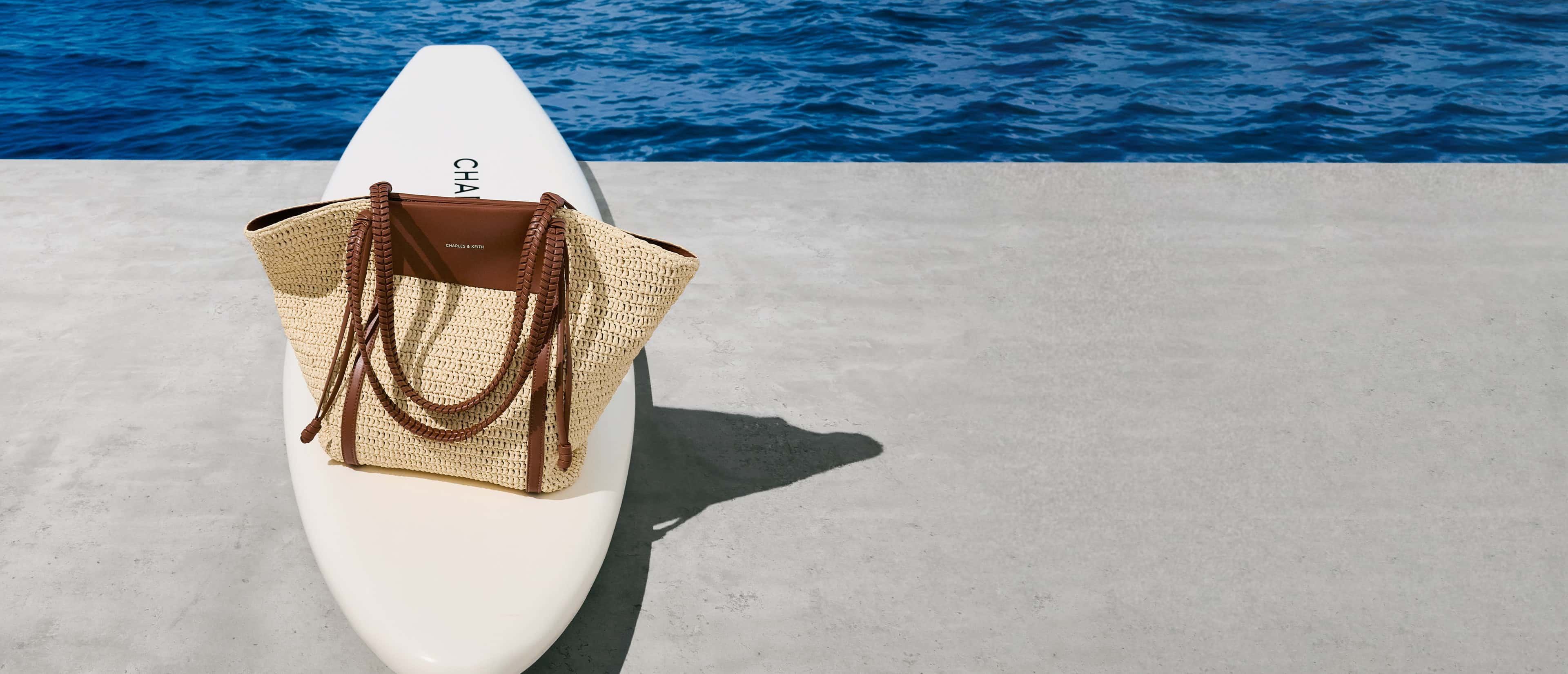 Women’s Shalia raffia tote bag - CHARLES & KEITH