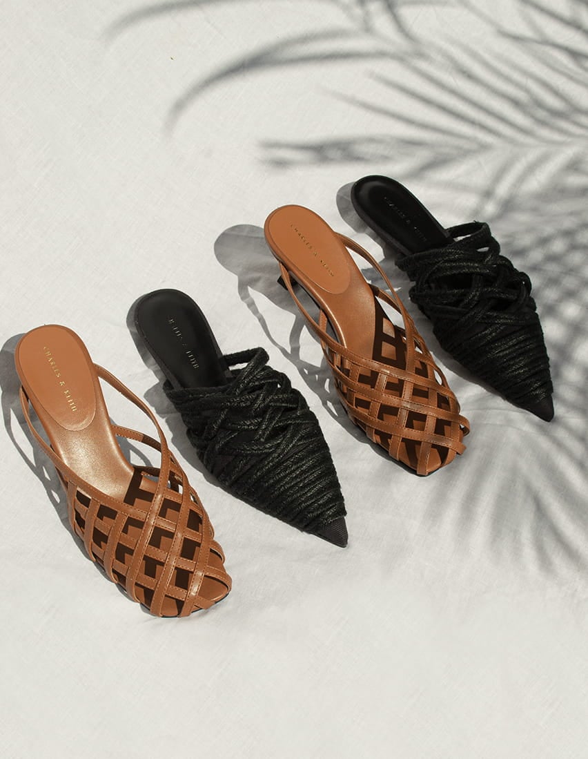 Women’s square toe caged mules – CHARLES & KEITH