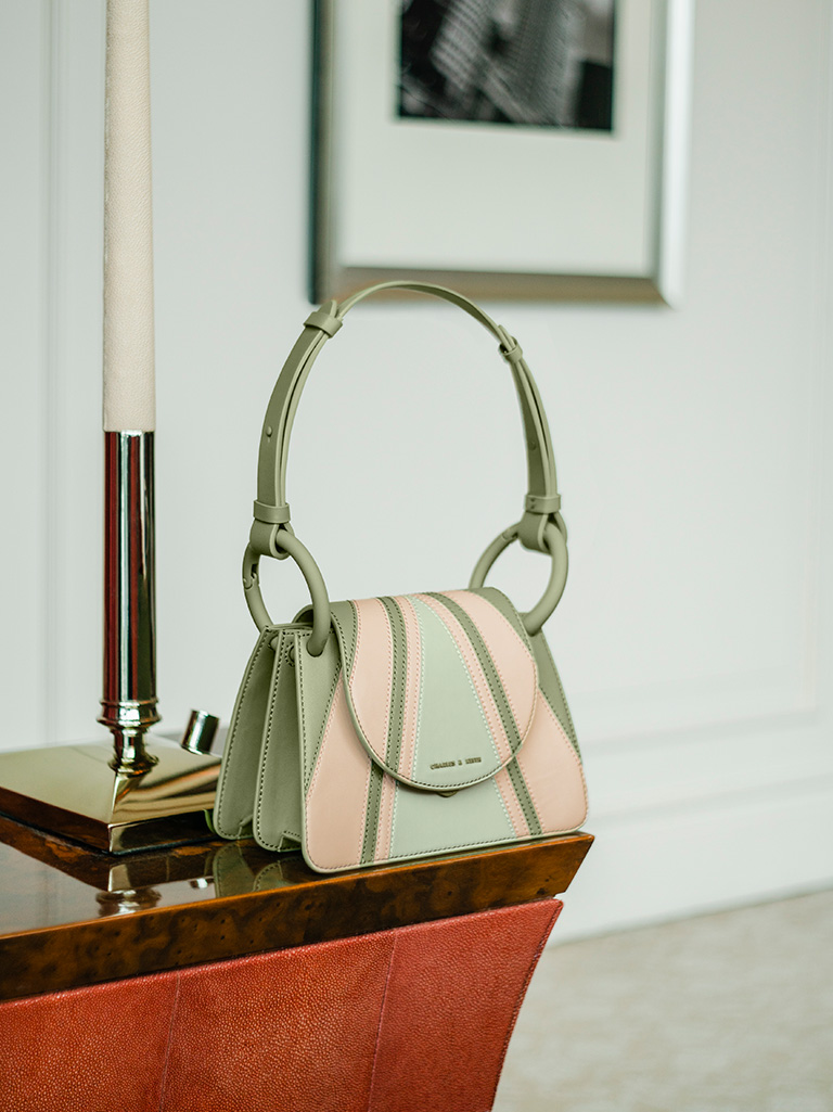 Women’s printed circular flap trapeze bag - CHARLES & KEITH