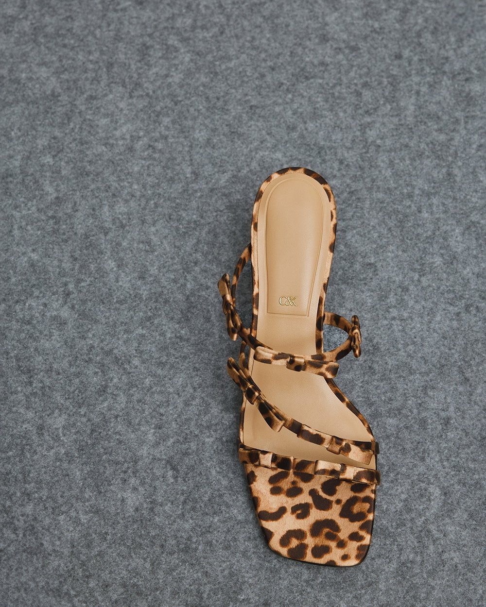 Women’s Jessy recycled polyester leopard-print bow heeled sandals in multi - CHARLES & KEITH