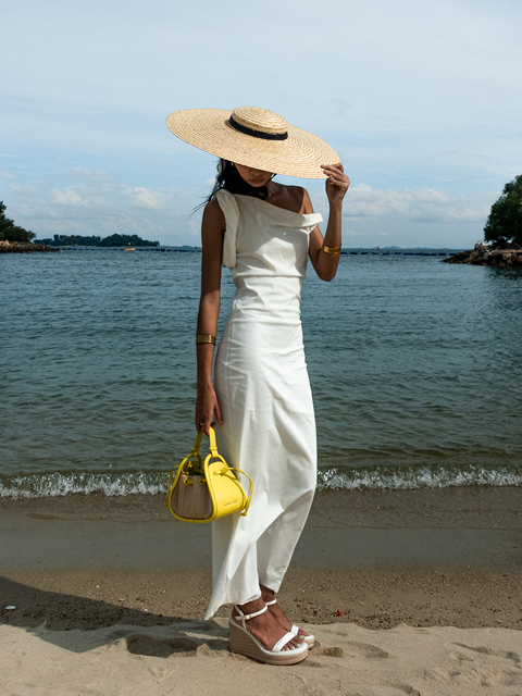 Women’s Ashby raffia tote bag and espadrille wedges, as seen on Putri - CHARLES & KEITH