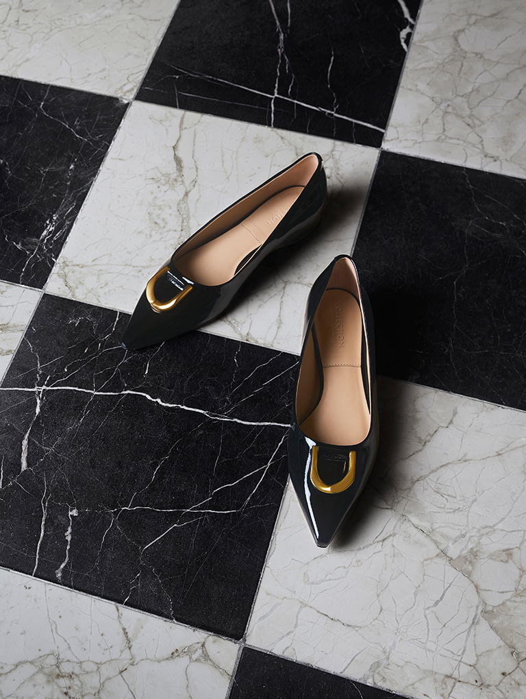 Women’s Gabine patent leather ballerinas – CHARLES & KEITH