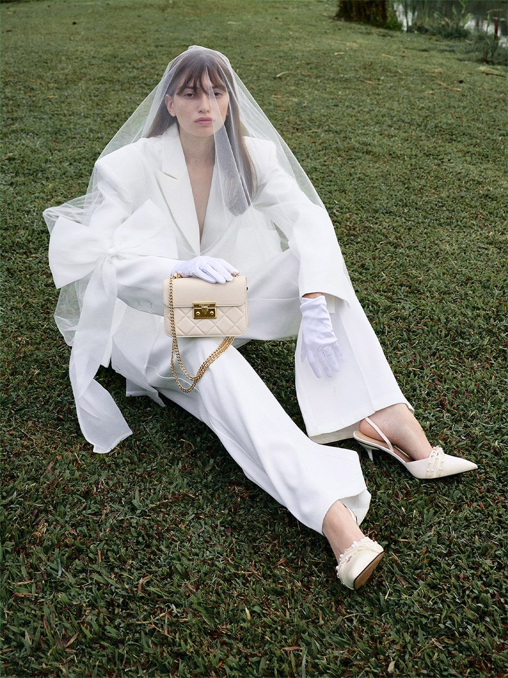 Espresso Brown Roan Canvas Top Handle Bag - CHARLES & KEITH