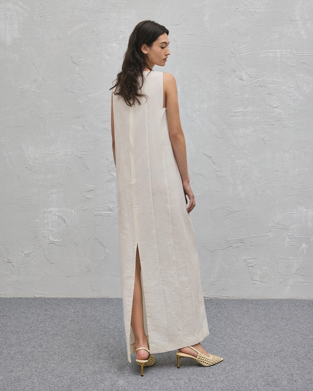 Women’s Studded Cut-Out Kitten-Heel Slingback Pumps in cream - CHARLES & KEITH