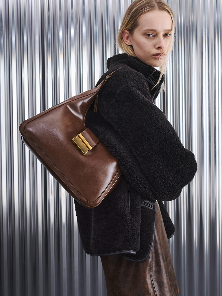 Women's Charlot Hobo Bag in dark brown — CHARLES & KEITH