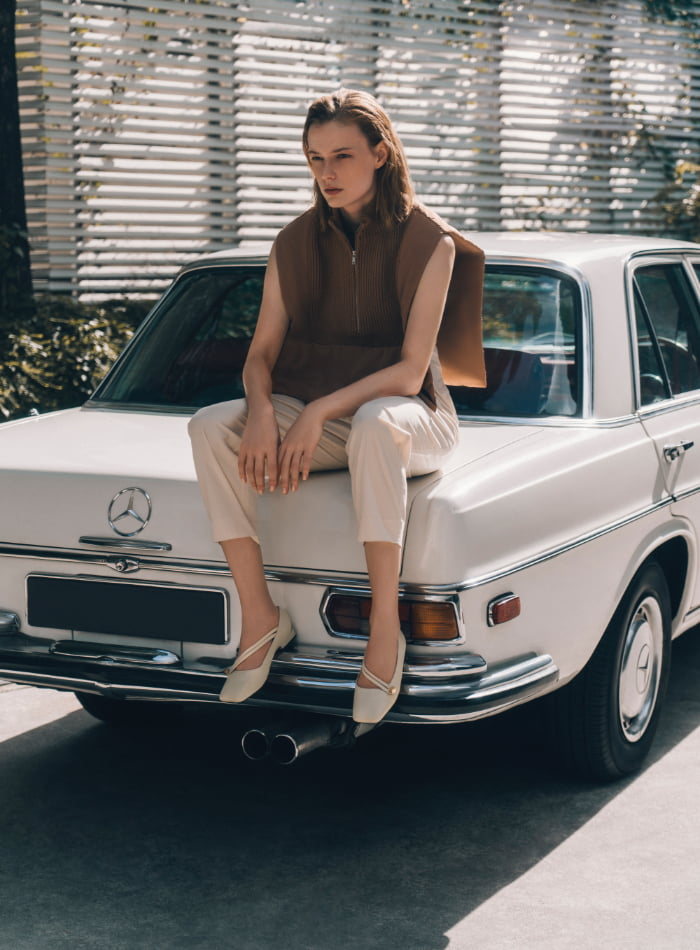 Women’s leather asymmetric strap ballerina flats – CHARLES & KEITH