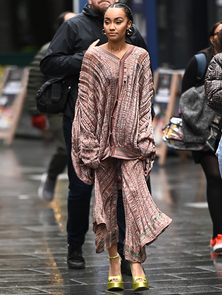 Women’s Michelle recycled polyester platform sandals in lime, as seen on Leigh Anne Pinnock - CHARLES & KEITH