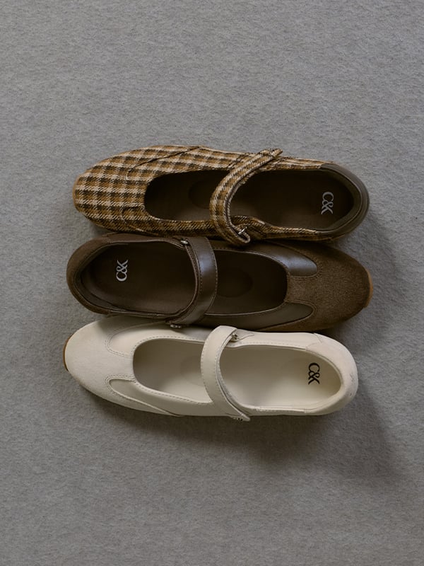 Jace Leather Checkered Mary Jane Sneakers; Jace Leather & Suede Mary Jane Sneakers in chalk; Jace Leather & Suede Mary Jane Sneakers in Dark Brown  - CHARLES & KEITH