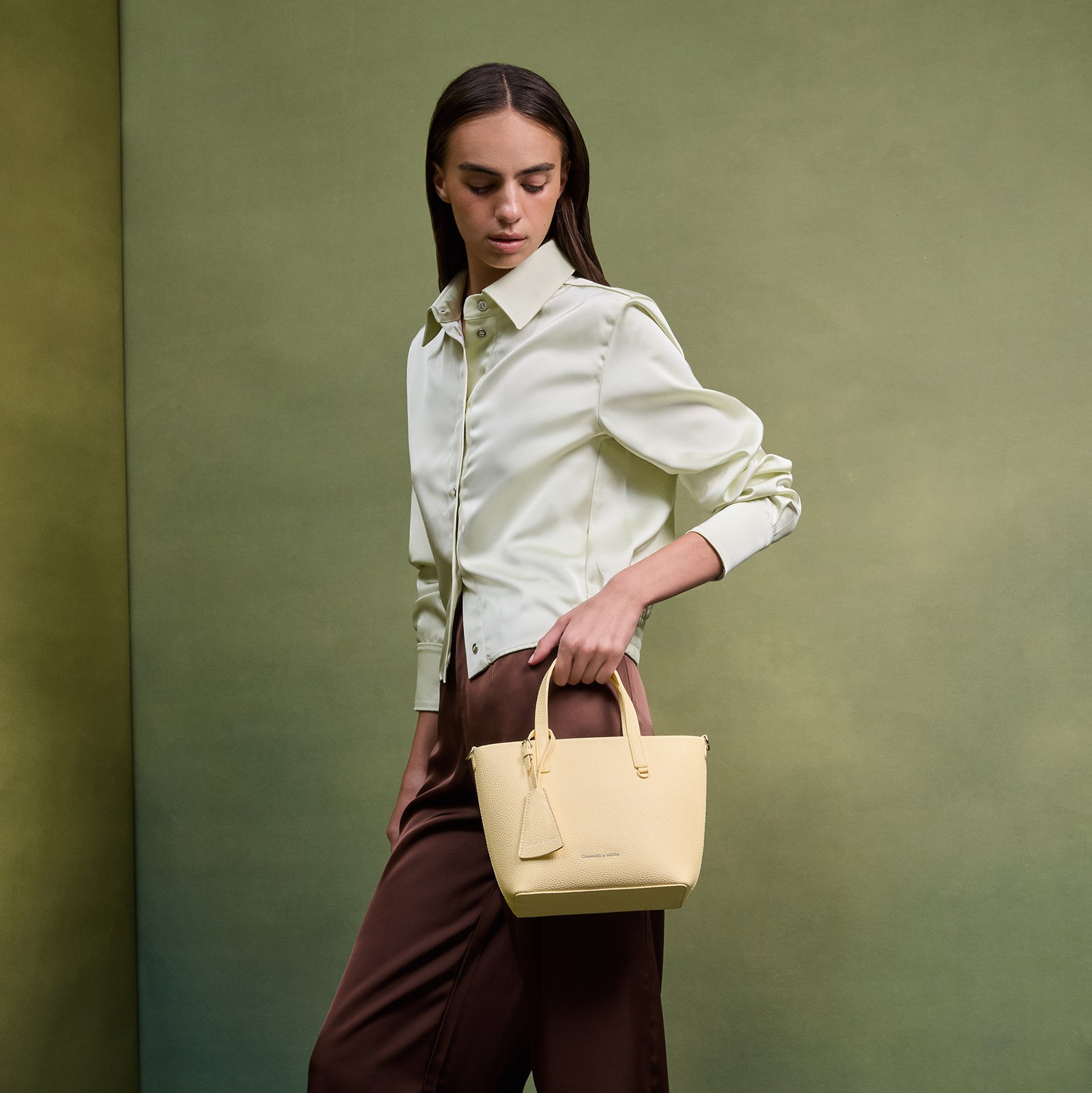 Butter Yellow Mini Beryl Tote Bag- CHARLES & KEITH