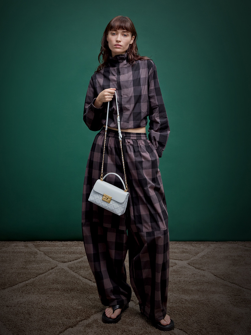 Women’s Alva quilted top handle bag in sea salt blue - CHARLES & KEITH