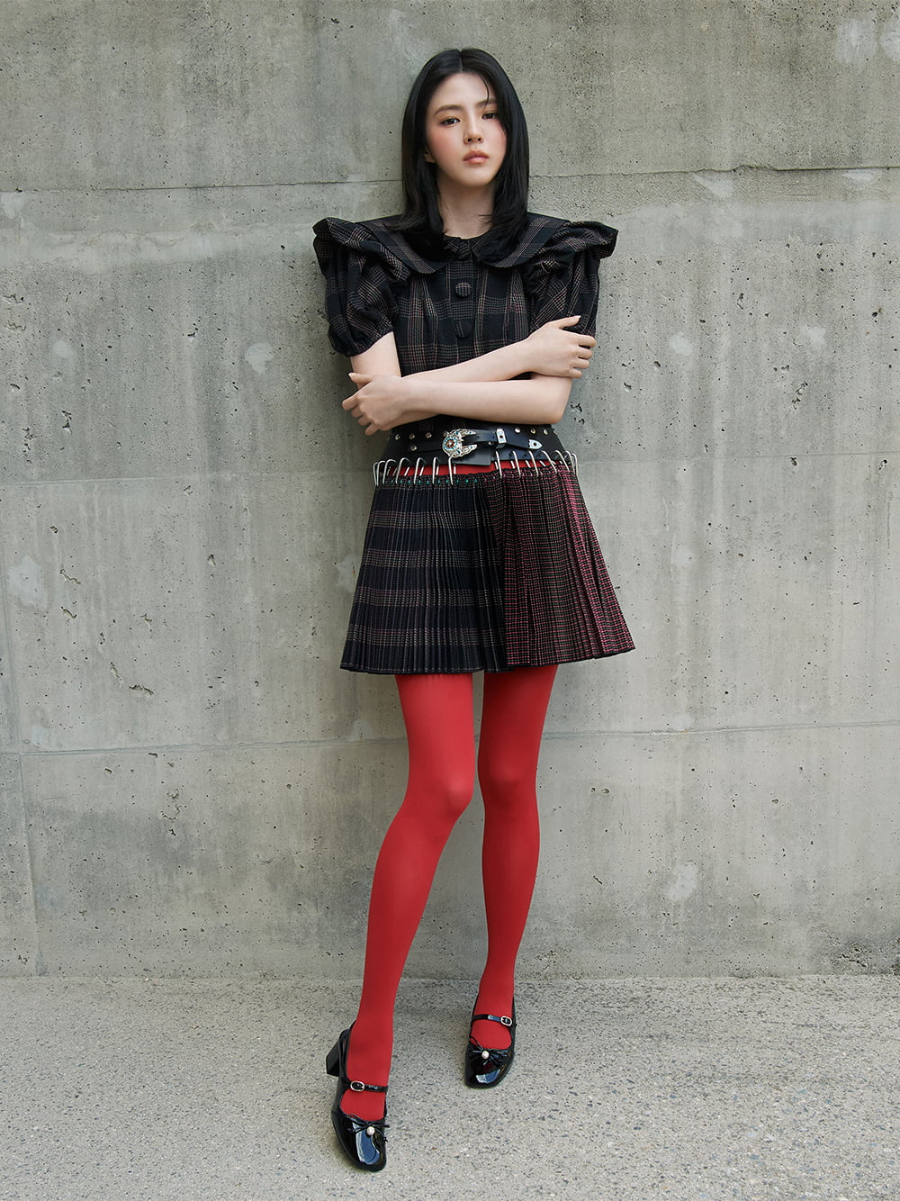 Women’s patent bow crystal-pearl slingback Mary Jane pumps, as seen on Han So Hee - CHARLES & KEITH