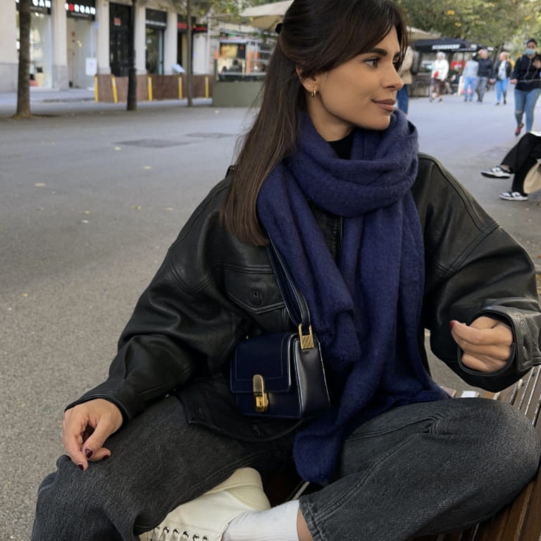 Women’s two-tone low-top sneakers and single chain handle shoulder bag, as seen on Emelie Lindmark - CHARLES & KEITH