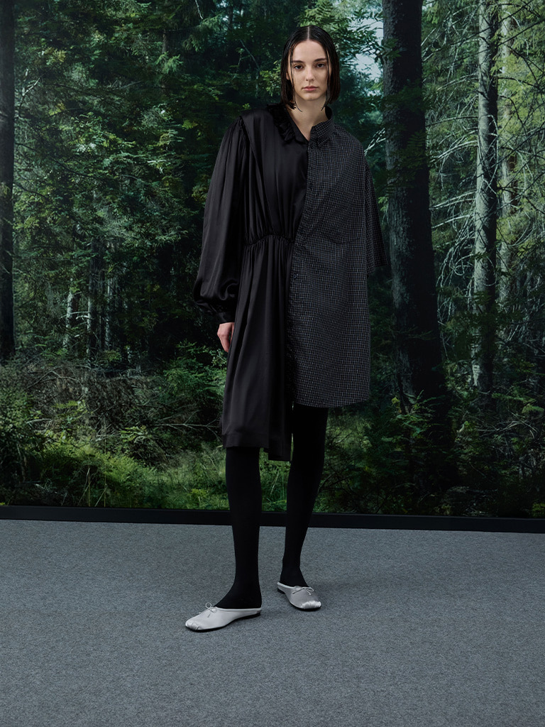 Satin Bow Flat Mules in silver — CHARLES & KEITH