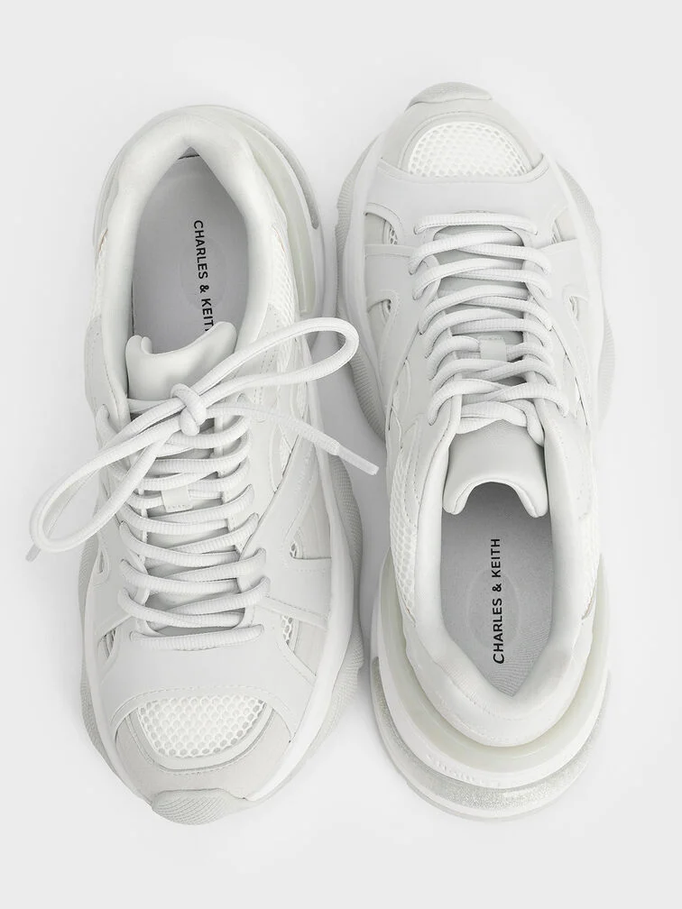 White mesh trainers require more delicate care. 
