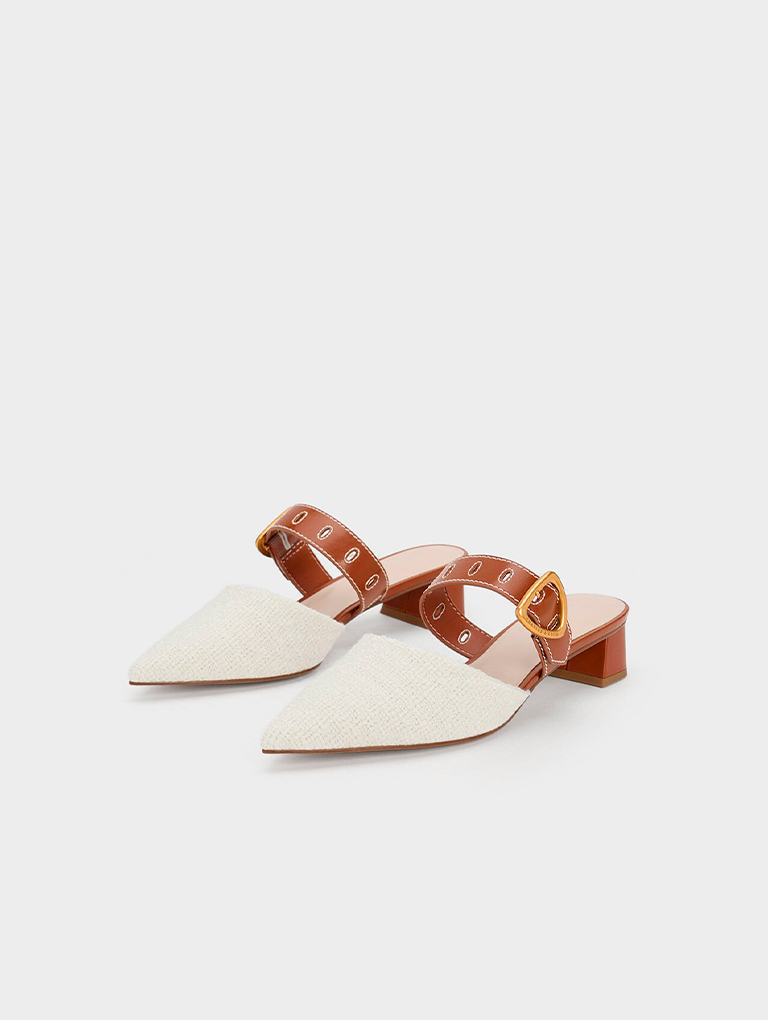 Women’s Sepphe cut-out heeled mules - CHARLES & KEITH