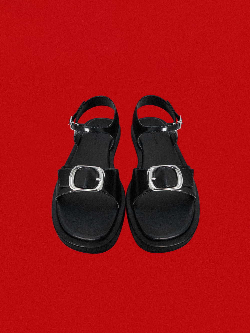 Women’s Buckled Slingback Sandals in black - CHARLES & KEITH