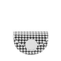 CIRCULAR PUSH LOCK HOUNDSTOOTH PRINT SADDLE POUCH