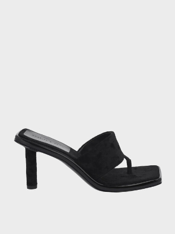 Etta Velvet Heeled Thong Sandals