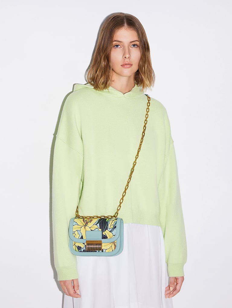 Women’s Charlot Botanical Print Bag in blue - CHARLES & KEITH
