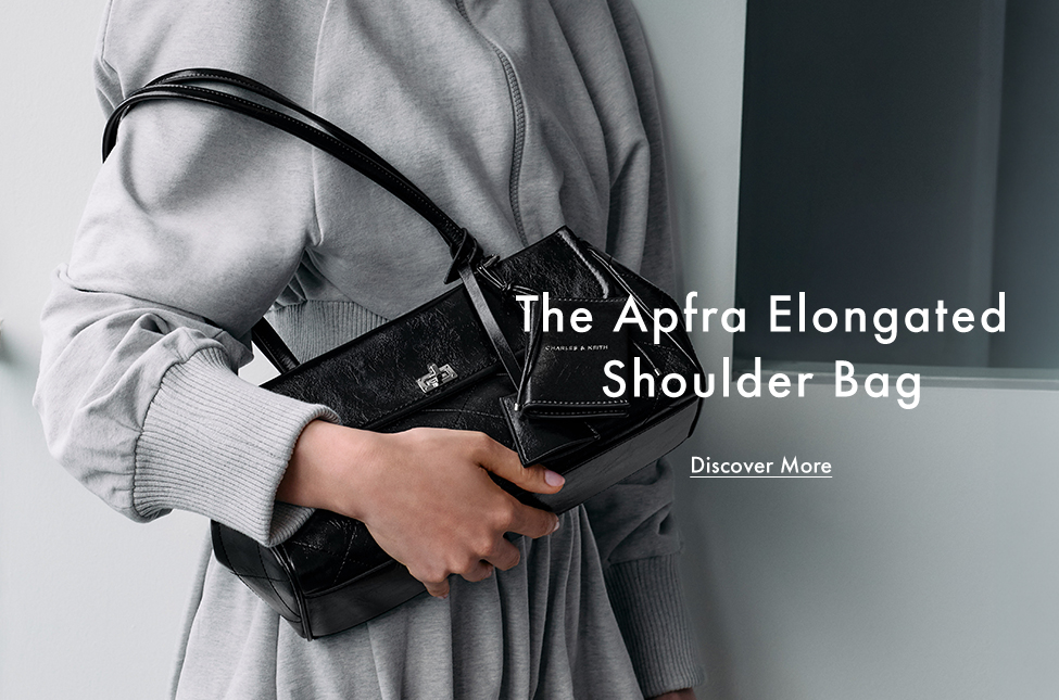 Noir Apfra Quilted Elongated Shoulder Bag - CHARLES & KEITH