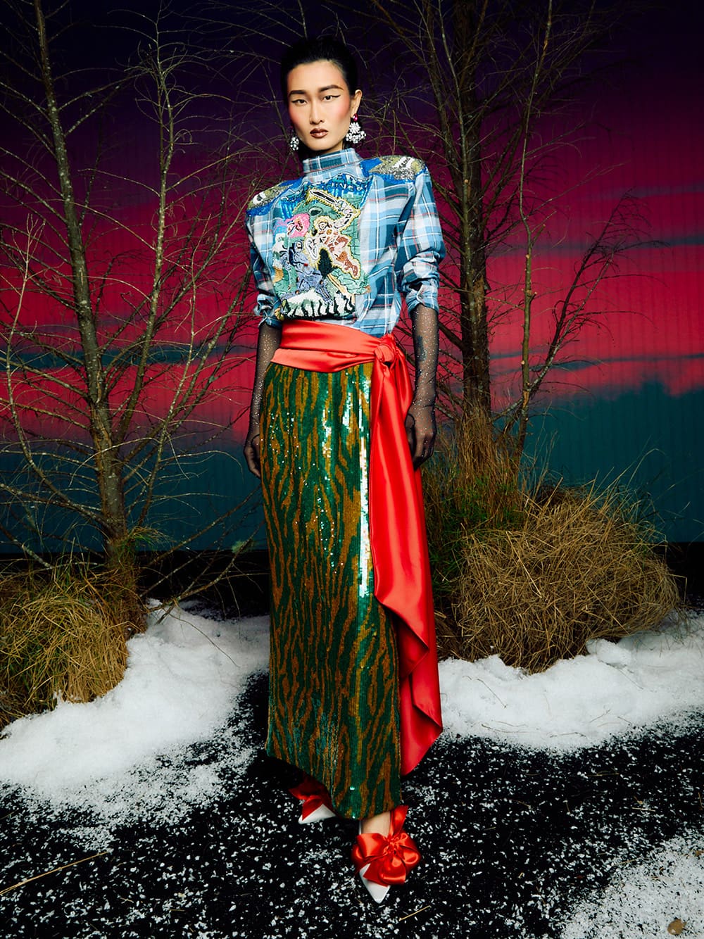 Women’s Jessy Recycled Polyester Bow Slingback Pumps in Pink — CHARLES & KEITH